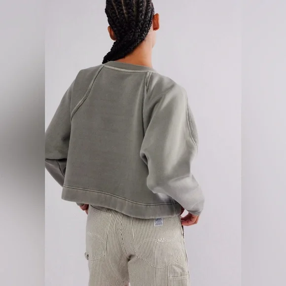 NWT Free People Francis Pullover in Aven, Size Medium - Picture 2 of 8